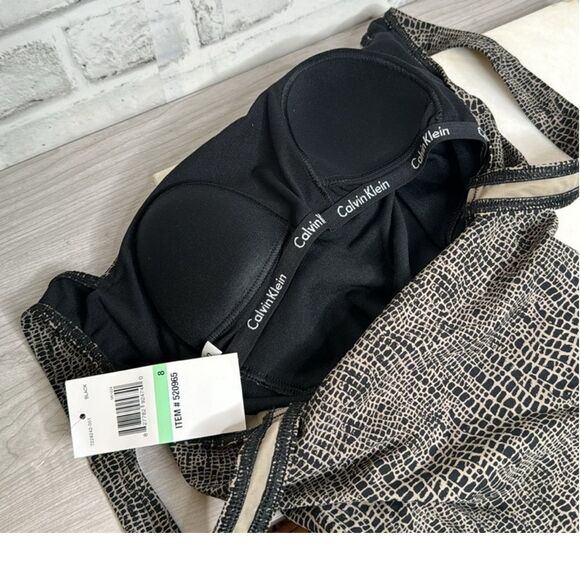 NWT Vintage Calvin Klein Alligator Patterned Sexy One Piece Swimsuit sz 8 - Picture 7 of 8